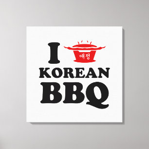 Ik hou van Koreaanse BBQ (고 기 구 이) Canvas Afdruk
