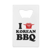 Ik hou van Koreaanse BBQ (고 기 구 이) Creditkaart Flessenopener (Achterkant)