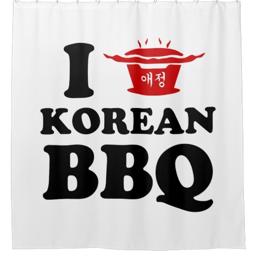 Ik hou van Koreaanse BBQ (고 기 구 이) Douchegordijn (Voorkant)