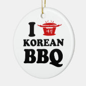 Ik hou van Koreaanse BBQ (고 기 구 이) Keramisch Ornament (Links)