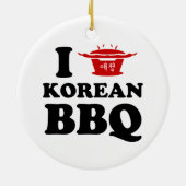 Ik hou van Koreaanse BBQ (고 기 구 이) Keramisch Ornament (Achterkant)
