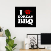 Ik hou van Koreaanse BBQ (고 기 구 이) Poster (Thuiskantoor)