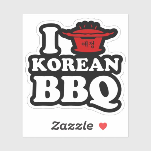 Ik hou van Koreaanse BBQ (고 기 구 이) Sticker (Vel)