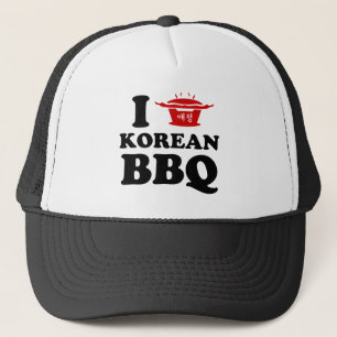Ik hou van Koreaanse BBQ (고 기 구 이) Trucker Pet
