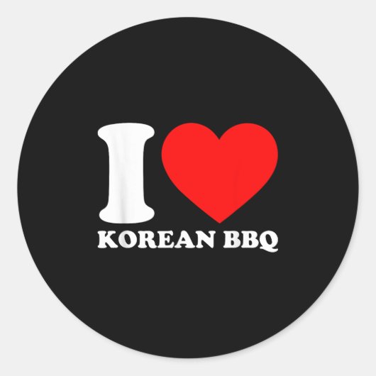 Ik hou van Koreaanse BBQ Ronde Sticker (Voorkant)