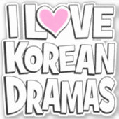 Ik hou van Koreaanse Dramas Sticker (Voorkant)