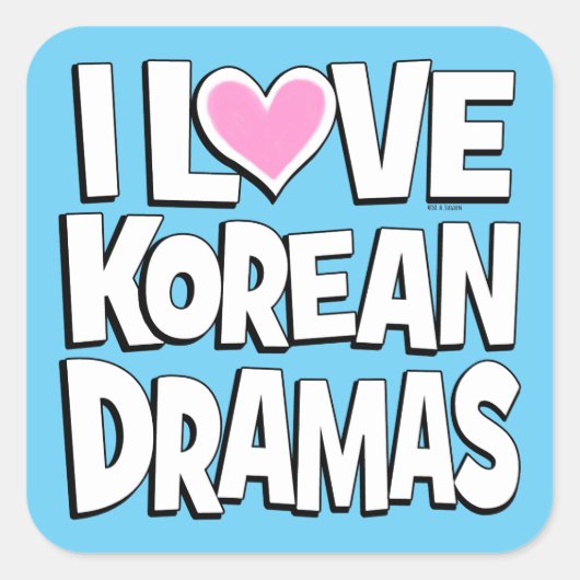 Ik hou van Koreaanse Dramas Vierkante Sticker (Voorkant)