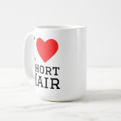 Ik hou van kort haar koffiemok (Voorkant links)