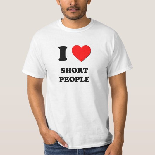 Ik hou van korte mensen t-shirt (Voorkant)