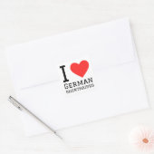 Ik hou van kortharig Duits Vierkante Sticker (Envelop)