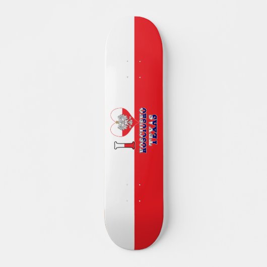 Ik hou van Kosciusko Texas Persoonlijk Skateboard (Voorkant)