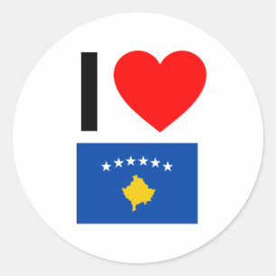 Ik hou van Kosovo Ronde Sticker