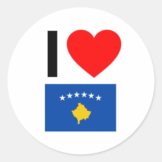 Ik hou van Kosovo Ronde Sticker (Voorkant)