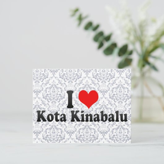 Ik hou van Kota Kinabalu, Maleisië Briefkaart (Staand voorkant)
