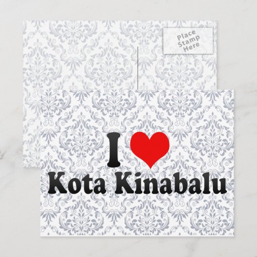 Ik hou van Kota Kinabalu, Maleisië Briefkaart (Voorkant / Achterkant)