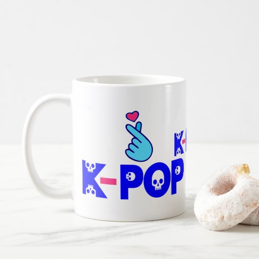 ♥ ik hou van KPop Fabulous Classic White Koffiemok (Met donut)