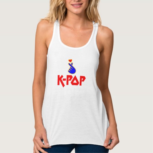 ♪♥Ik hou van KPop Fabulous Slim-fit Racerback Tank (Voorkant)
