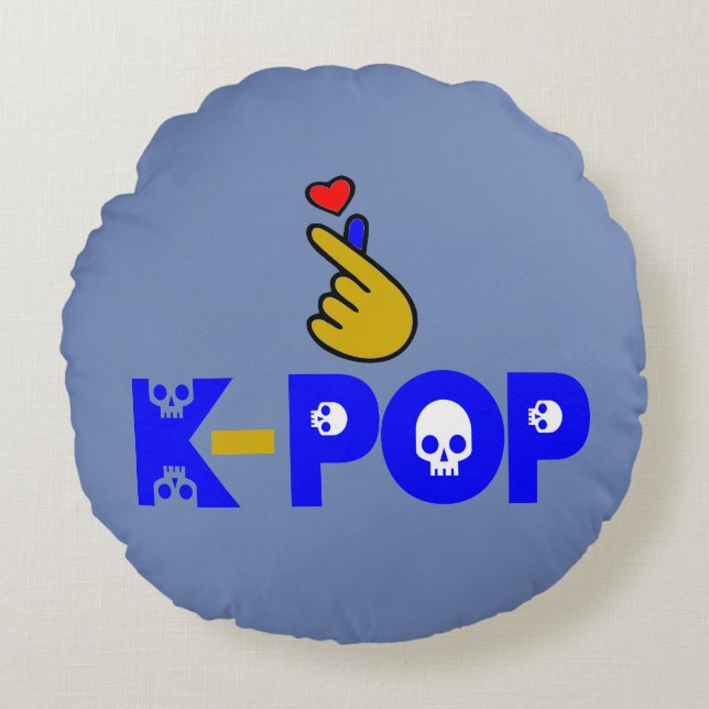 ♥Ik hou van KPop Fabulous Soft en kreukvrij Rond Kussen (Voorkant)