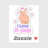 Ik hou van Kpop Finger hart Sticker (Vel)
