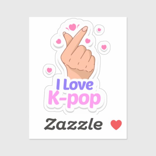 Ik hou van Kpop Finger hart Sticker (Vel)