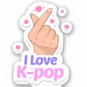 Ik hou van Kpop Finger hart Sticker