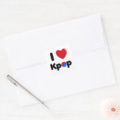 Ik hou van kpop vierkante sticker (Envelop)