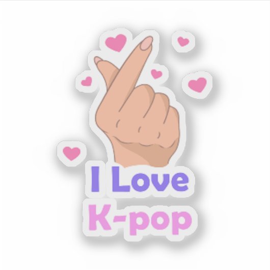 Ik hou van Kpop vinyl Sticker (Voorkant)