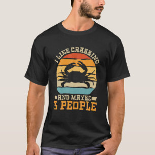 Ik hou van krabbelen en misschien 3 mensen, krab V T-shirt
