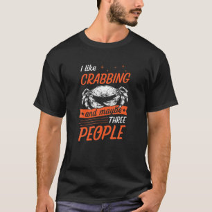 Ik hou van krabbelen en misschien drie mensen grap t-shirt