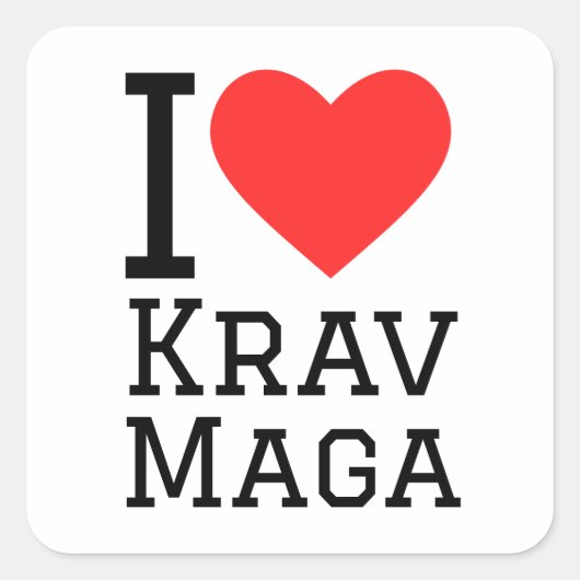 Ik hou van Krav maga Vierkante Sticker (Voorkant)