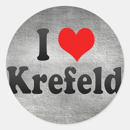 Ik hou van Krefeld, Duitsland Ronde Sticker (Voorkant)