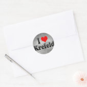 Ik hou van Krefeld, Duitsland Ronde Sticker (Envelop)