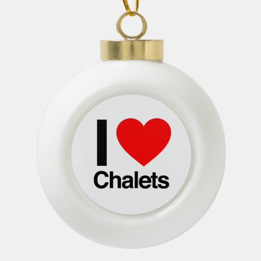 ik hou van krijt keramische bal ornament (Voorkant)