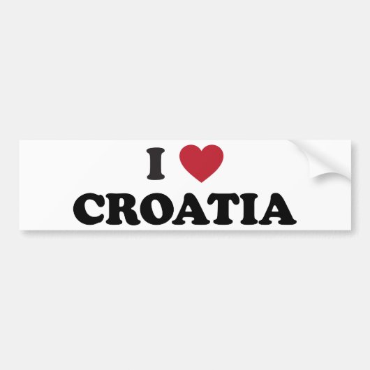 Ik hou van Kroatië Bumpersticker (Voorkant)