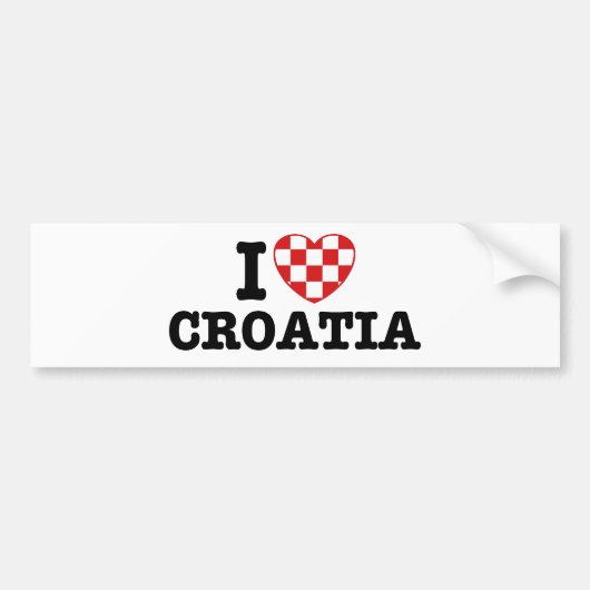 Ik hou van Kroatië Bumpersticker (Voorkant)