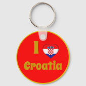 Ik hou van Kroatië en hart - land, reizen, sport Sleutelhanger (Voorkant)