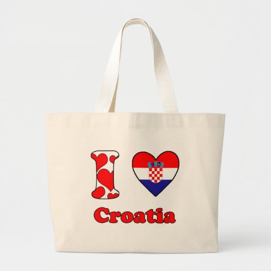 Ik hou van Kroatië Grote Tote Bag (Voorkant)