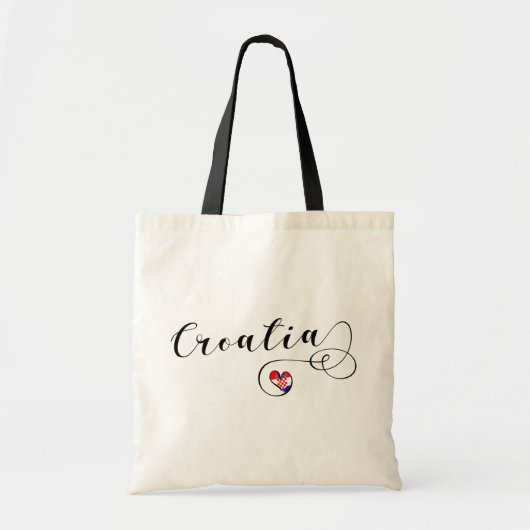 Ik hou van Kroatië, hart, Kroatische Canvas tas (Voorkant)