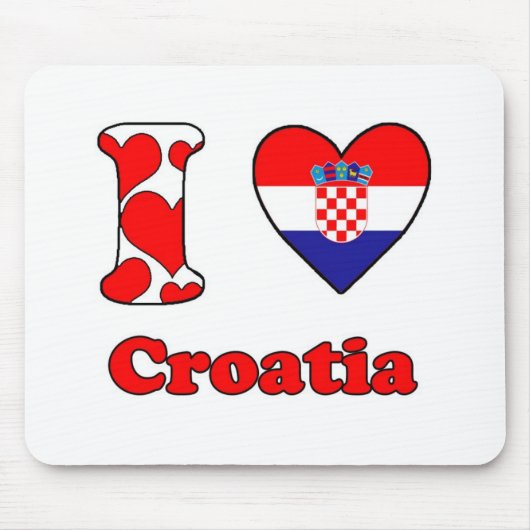 Ik hou van Kroatië Muismat (Voorkant)