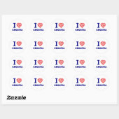 Ik hou van kroatië ronde sticker (Vel)