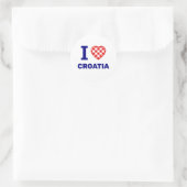 Ik hou van kroatië ronde sticker (Tas)
