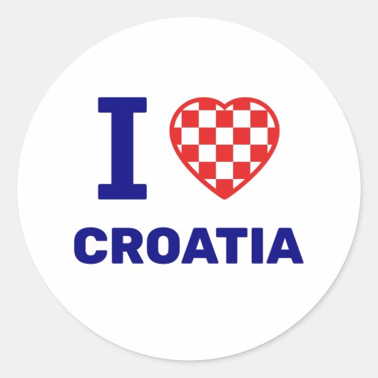 Ik hou van kroatië ronde sticker (Voorkant)