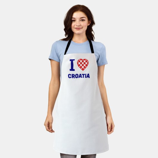Ik hou van kroatië schort (Gedragen)
