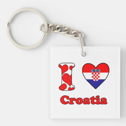 Ik hou van Kroatië Sleutelhanger (voorkant)