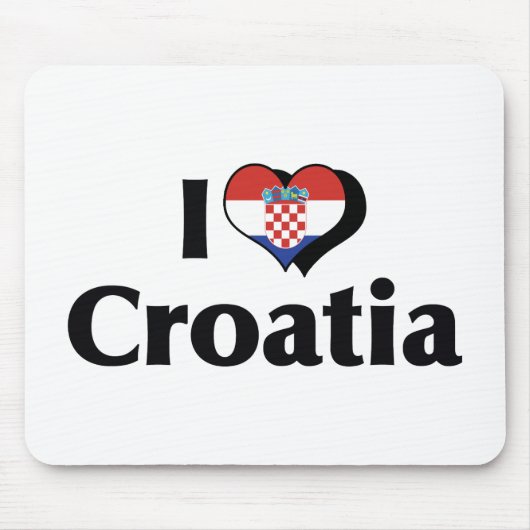 Ik hou van Kroatië Vlag Muismat (Voorkant)