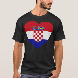 Ik hou van Kroatische hartvormige vlag T-shirt
