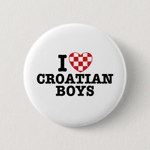 Ik hou van Kroatische jongens Ronde Button 5,7 Cm