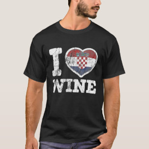 Ik hou van Kroatische wijn Kroatië Hart Vlag T-shirt
