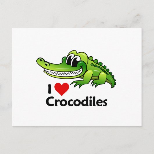 Ik hou van krokodillen briefkaart (Voorkant)