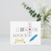 Ik hou van kruiswoorden briefkaart (Staand voorkant)